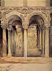 Church Canvas Paintings - The Pulpit in the Church of S. Ambrogio